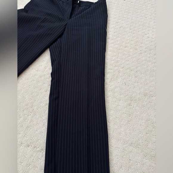 Navy blue pinstripe straight leg dress pants - Picture 9 of 14